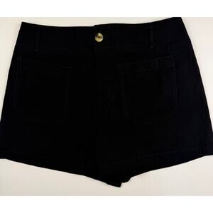Maeve Anthropologie Colette Shorts Womens 32 Black High Rise Linen Blend